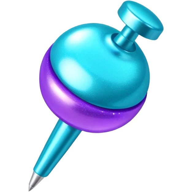 glitter purple and cian pin office emoji