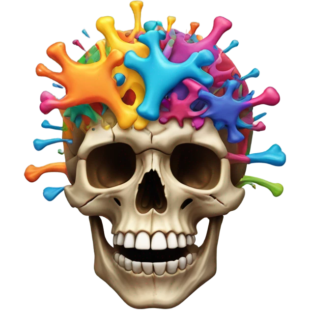 Skull with a blow mind emoji