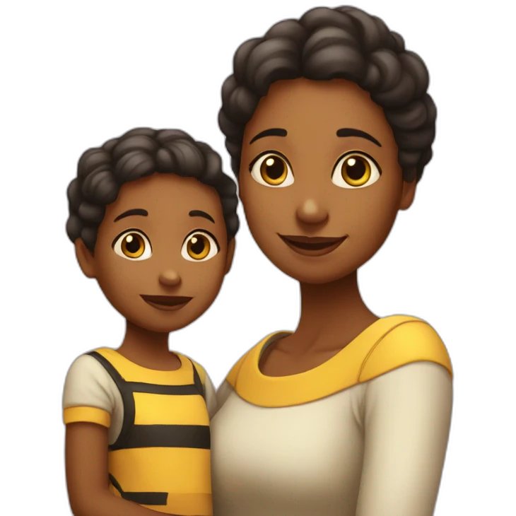 Bees Mother and daughter 2 years emoji