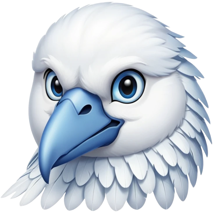 A white crow with blue eyes emoji