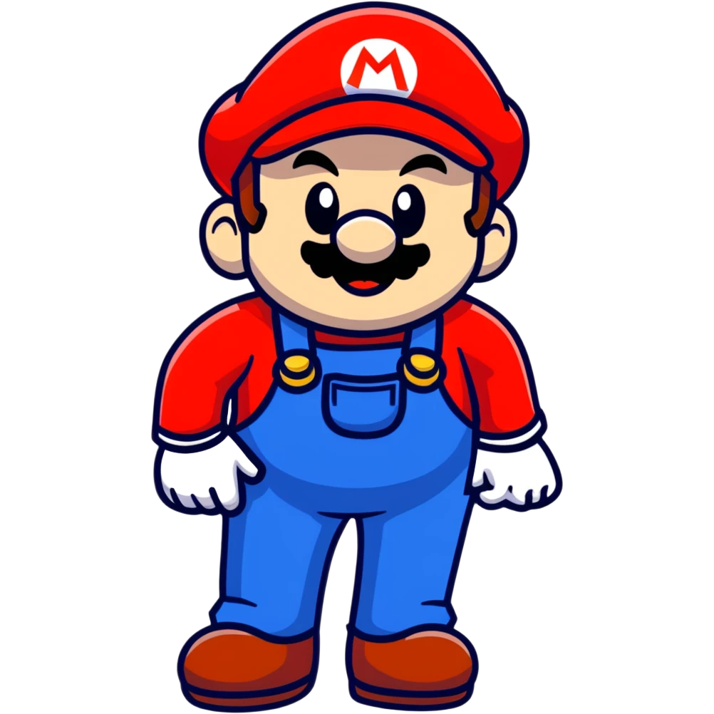 Mario with red shirt and blue overalls emoji