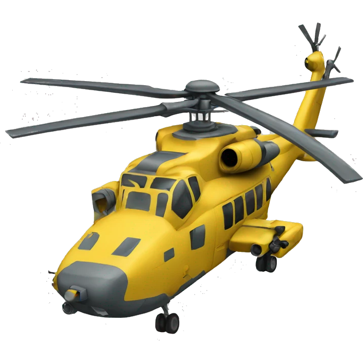 Military helicopter yellow emoji