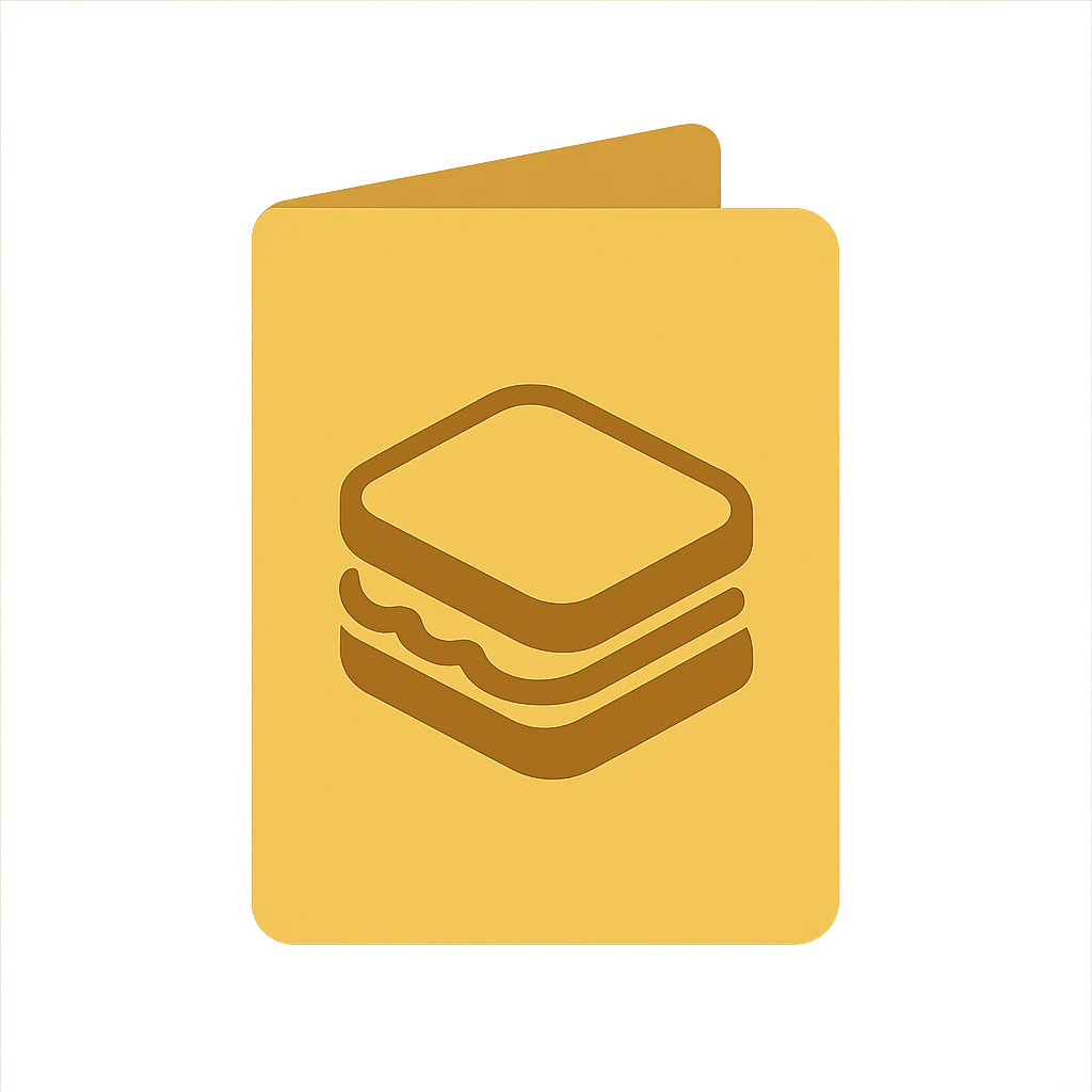 menu icon of sandwiches with mustard yellow background emoji