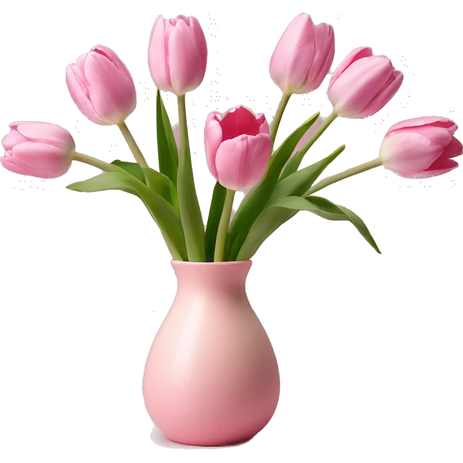Pastell pink tulips vase emoji