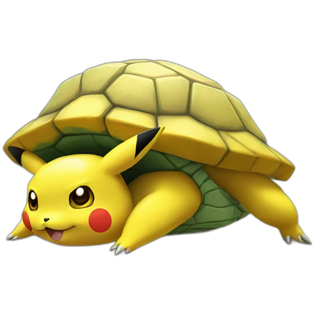 Pikachu sur tortue emoji