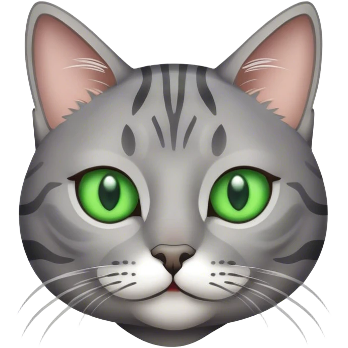 Grey tabby with green eyes emoji