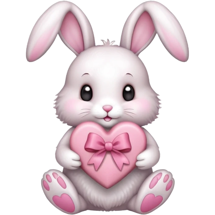 Bunny holding box of heart shaped chocolates   emoji