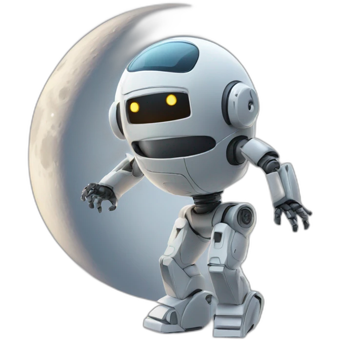 a robot in the moon emoji