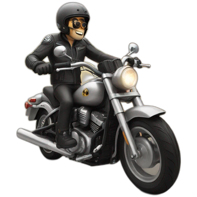 Motorcycle ride a pug emoji