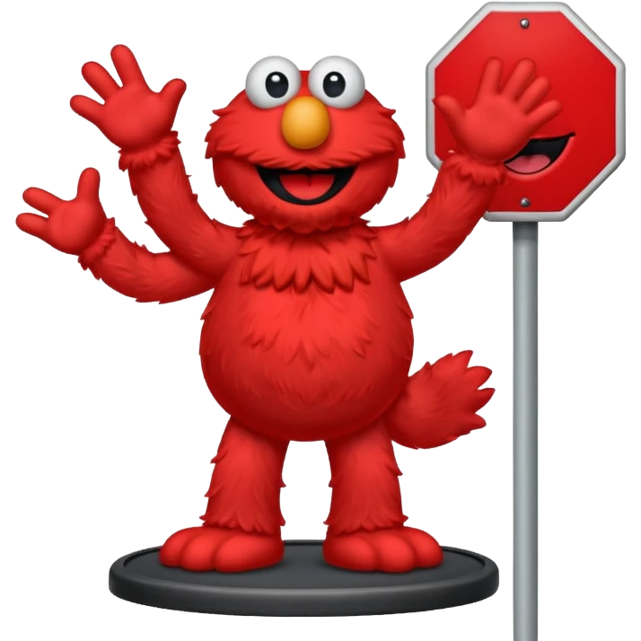 Elmo on a stop sign emoji