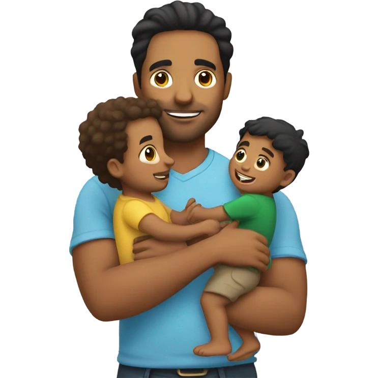 latin man holding a toddler boy emoji