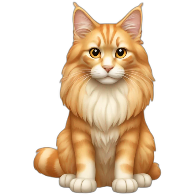 Cream orange main coon sit emoji