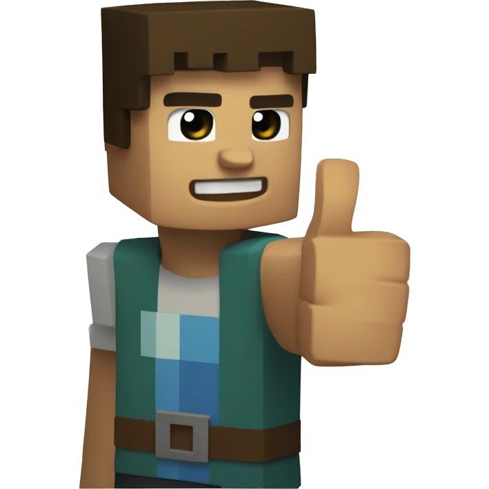 A pixilated Mincraft Steave doing a thumbs up emoji