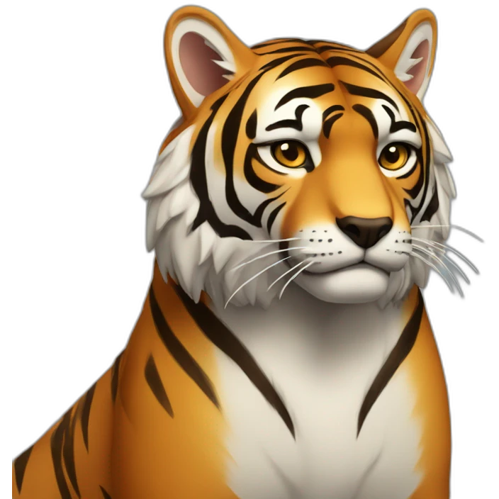 Peau de tigre sur un loup emoji