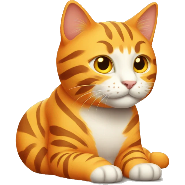 Orange kitty with yellow tiger stripes  emoji