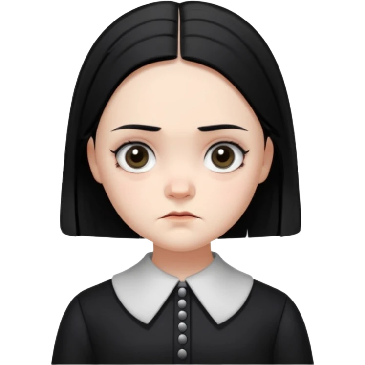 An emoji of Wednesday Addams emoji
