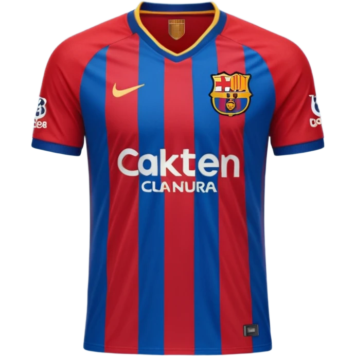 buat custom barcelona hanya bajunya saja dan menghadap belakang nama chessy dan nomor punggung 8 emoji