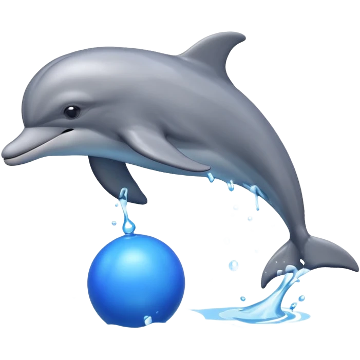 Dolphin jumping with ball emoji