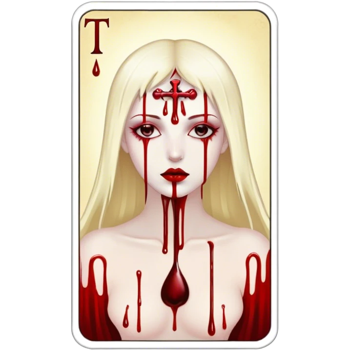 Tarot card with blood drips  emoji