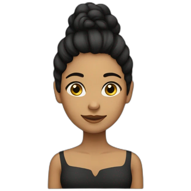 Mujer de pil morena pelo negro largo emoji