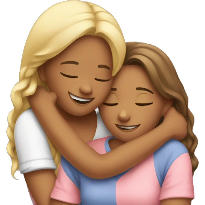 girls hugging emoji