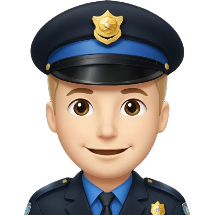 policeman smile in blackcoat emoji