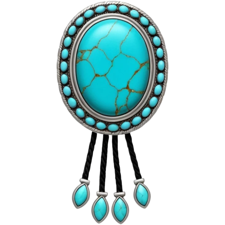 bolo tie with turquoise stone emoji