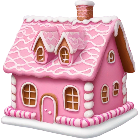 Pink gingerbread house emoji