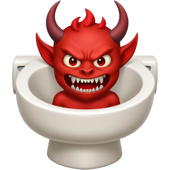 a demon coming out of the toilet bowl emoji