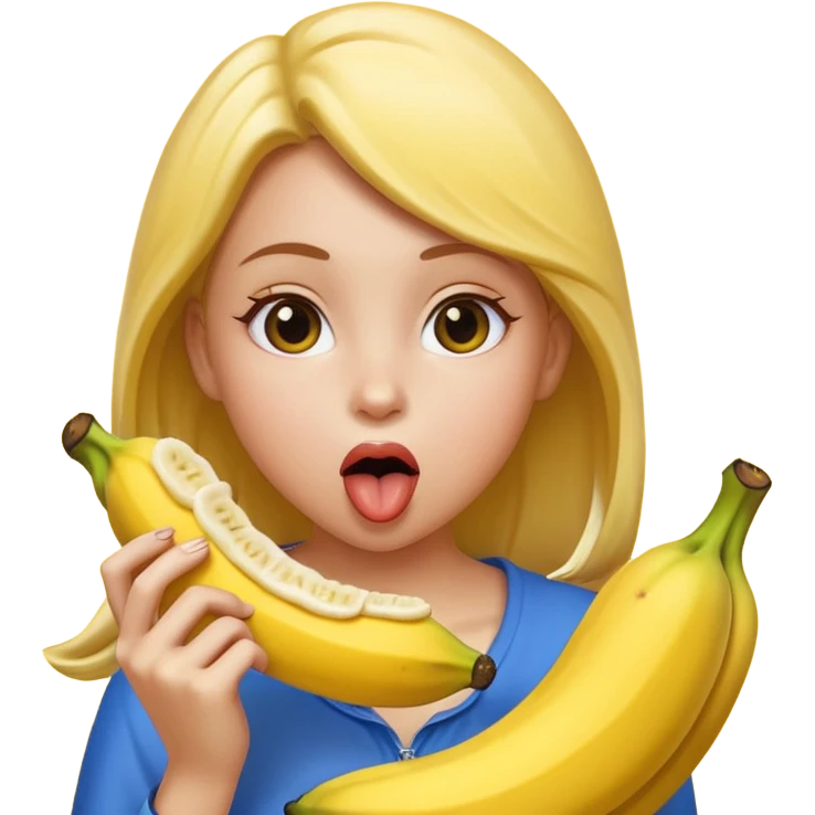 Girl licking banana  emoji