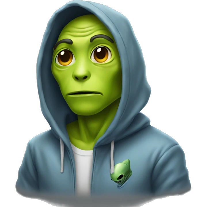 Alien wearing a hoodie emoji