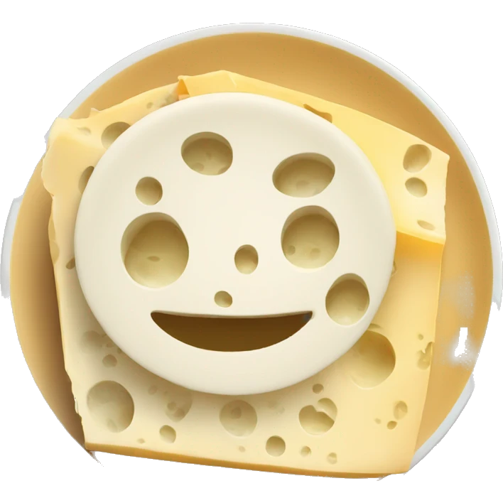 different cheeses with hidden faces on a plate emoji