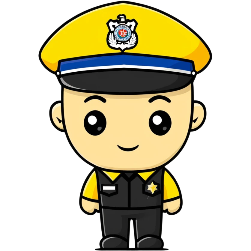 Russian police officer with yellow uniform and yellow police hat emoji