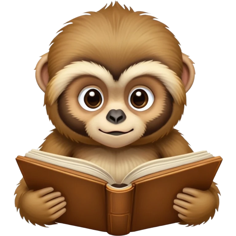 baby lar gibbon reading a book emoji