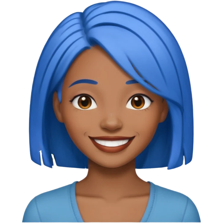 Black woman with blue hair emoji