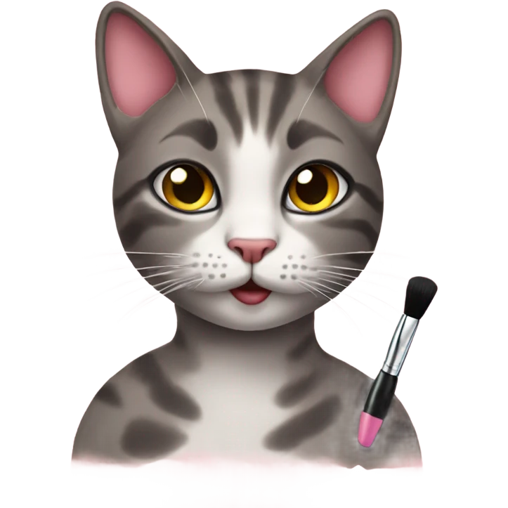 Cat putting on makeup  emoji