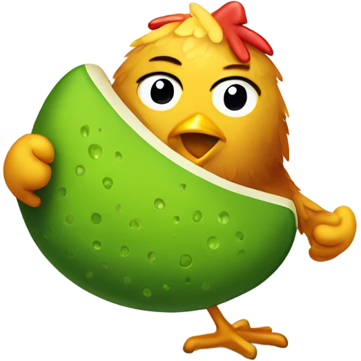 Chicken wing playing pickle ball emoji