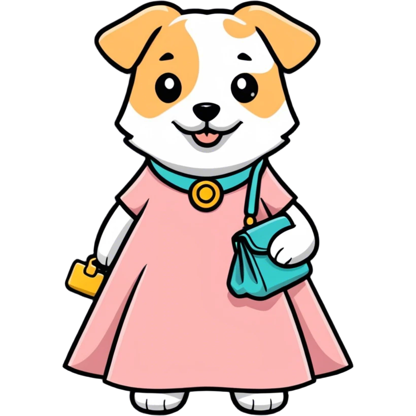 Dog in a dress emoji
