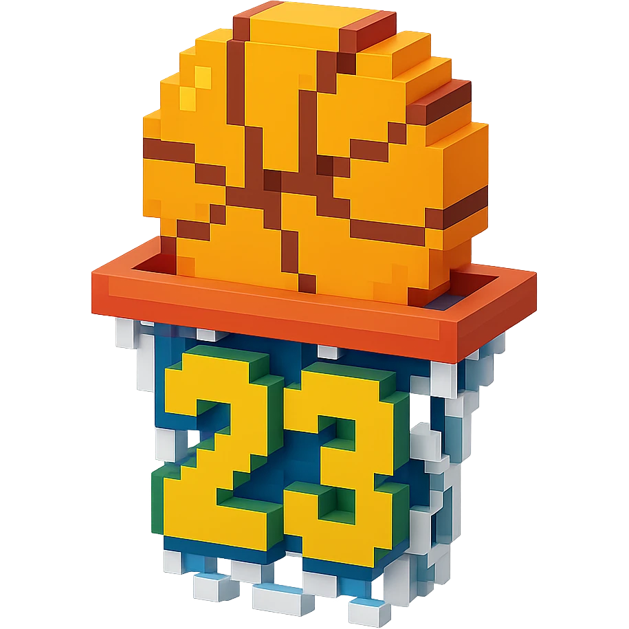 баскетбольный мяч с надписью "23" в сетке, no background emoji