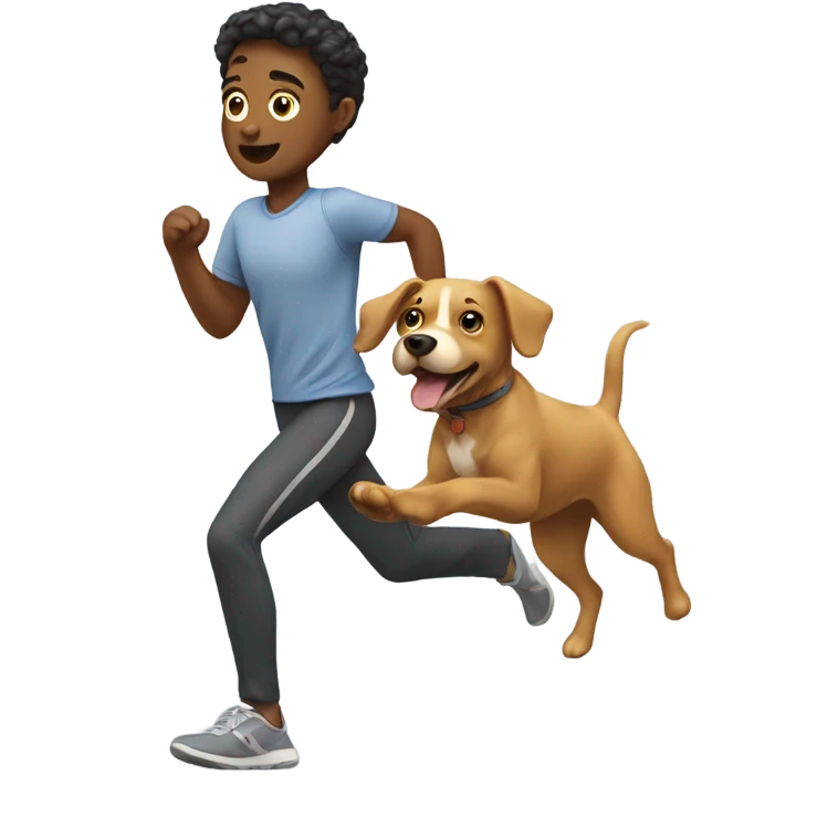 Me running with a dog emoji