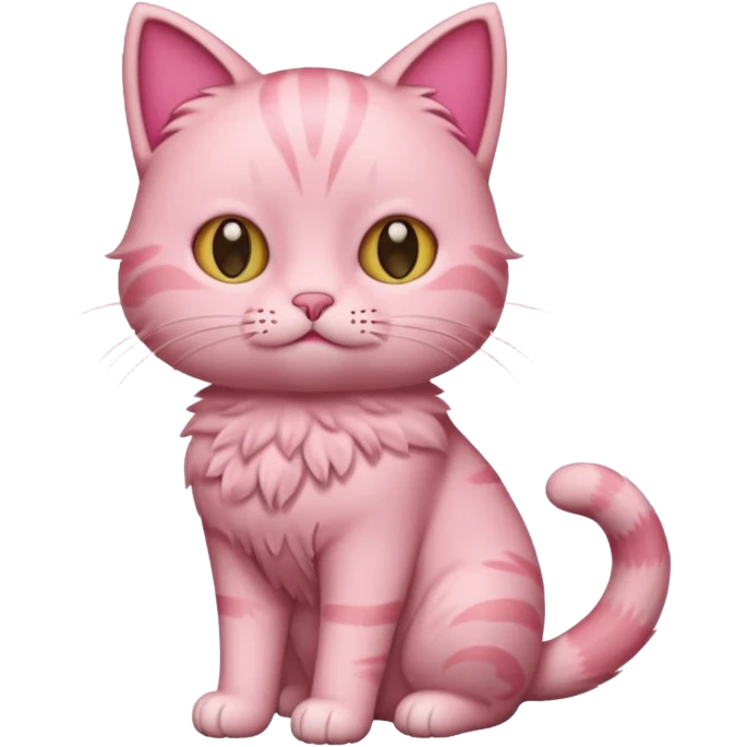 pink cat full body short hair emoji