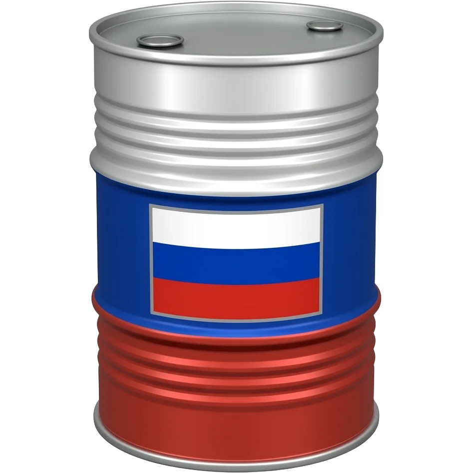 a barrel of oil with a Russian flag on the side emoji
