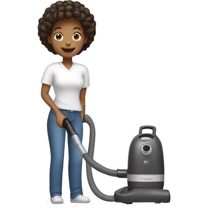 white customer using a vacuum\ emoji