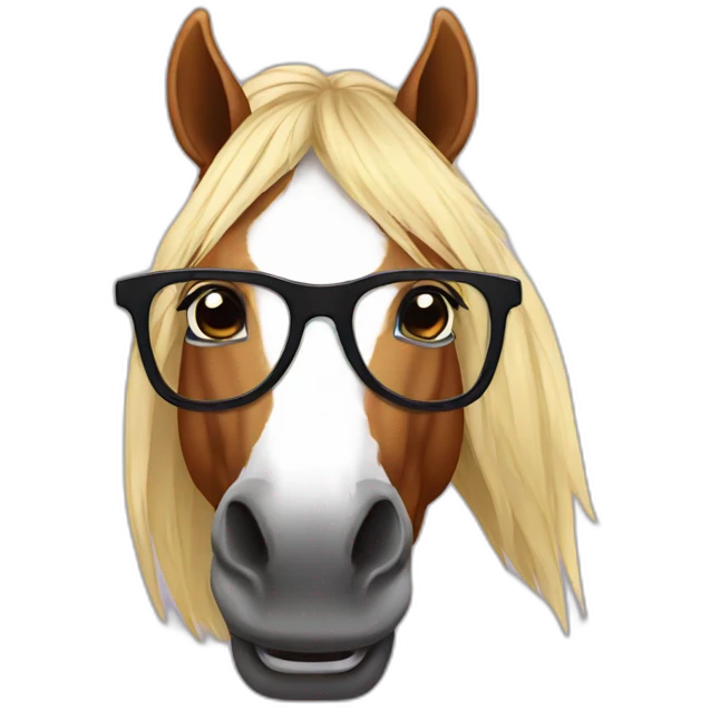horse with glasses emoji