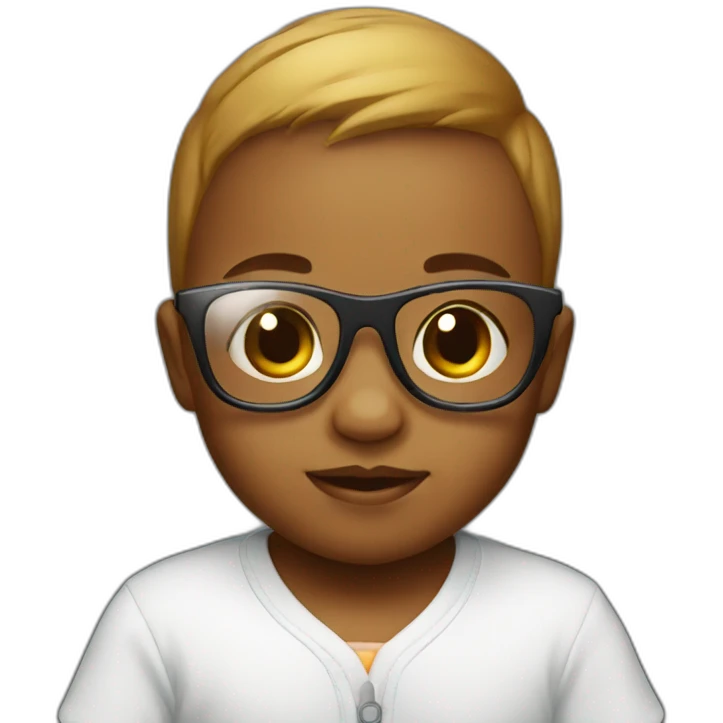 Baby with cooling glass emoji