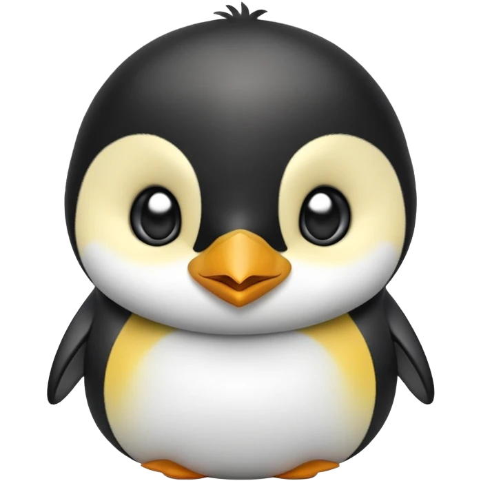 cinematic-cute-emperor-penguin-portrait-emoji,-head-tilted-playfully-and-inquisitively,-with-glossy,-pristine-plumage,-sparkling-eyes-filled-with-curiosity,-simplified-yet-irresistibly-adorable-features, black, large black eyes face emoji