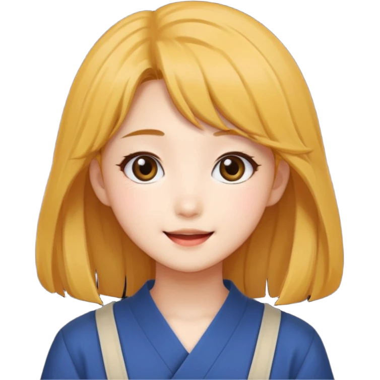 Korean girl with medium hair anime emoji