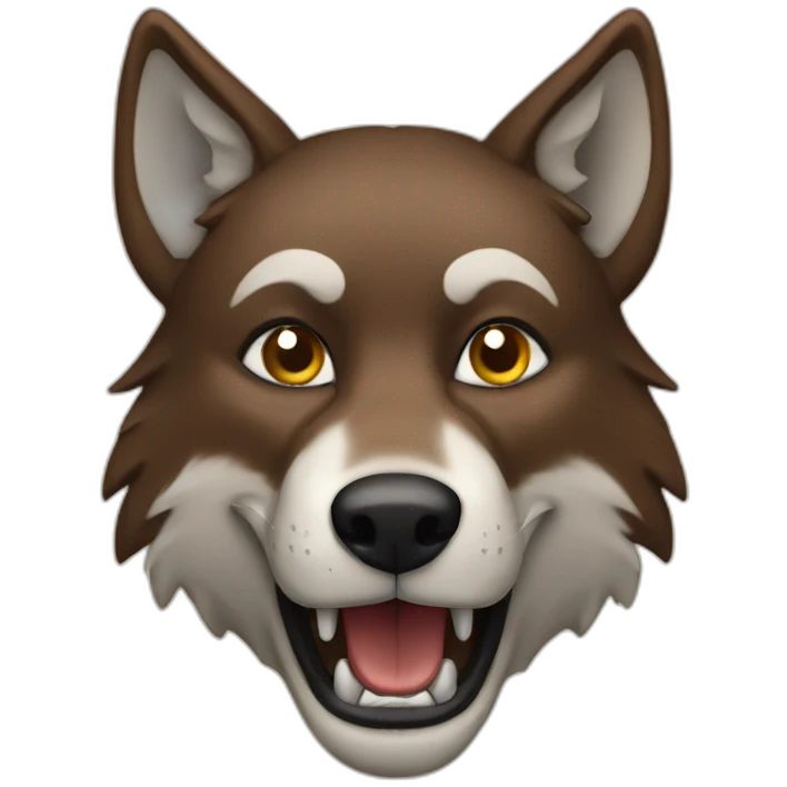 brown anthropomorphic wolf emoji