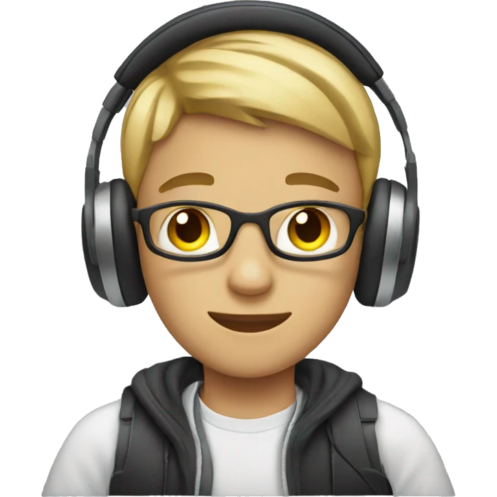 boy wearing headphones  emoji