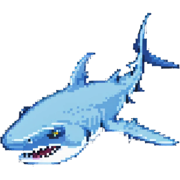 Pixel art hammerhead shark emoji